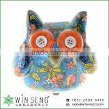 Coin Holder Owl Shape Flower Patterns Ceramic Animal Piggy Bank for Decoration thumbnail-1