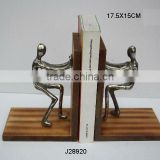 Nickel plated Book End made in Aluminium and Wood