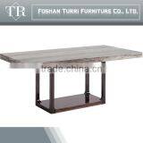 Italian Wood Fancy Travertine Top Side Table thumbnail-5