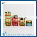 Decorate Colorful Glass Meterial Canning Jars for Gift Lollipop With Screw Golden Lids thumbnail-1