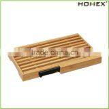Bamboo Bread Slicer Bread Crumb Catcher Tray w Knife Homex BSCI/Factory thumbnail-1