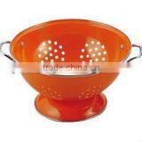 Vintage Enamel Metal Fruit Colander Vegetable Basket Kitchen Strainer With Double Handles thumbnail-3