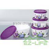 BPA Free Microwave Safe Round Food Grade Plastic Refrigerator Crisper for Food and Vegetable thumbnail-2