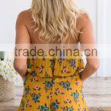 Floral Printing Sleeveless Ruffle Playsuit Woman Summer Romper thumbnail-4