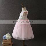 High Quality Boutique Girl Clothing Embroidery Flower Elegant Pink Fluffy Tulle Sleeveless Party Dresses Shiny Performance Dress thumbnail-2