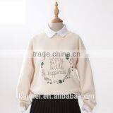 Wholesale Classical Design High Quality Inside Brush Fleece CVC(75/25) Korea Style Sweatshirt no Hood thumbnail-1