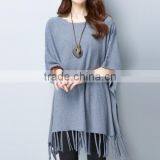 Zm35727a New Pattern Women Tassel Pullover Sweater Ladies Long Tops thumbnail-4