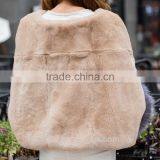 2016 New Winter Fashion Real Rex Rabbit Fur Coat Genuine Rabbit Fur Jacket Women Natural Fur Pullover thumbnail-6