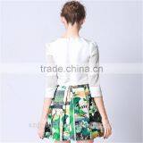 Hot Girls Short & Sexy Mini Ladies Formal Cheap Flower Skirt And Blouse With High Quality Custom thumbnail-2