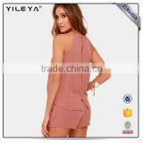 Charming Gingham Romper Short Sexy Plus Size Jumpsuit 2017 thumbnail-2