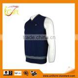 ISO9001/BSCI Manufature V-neck Navy Blue Wholesale Cheap Sweater Vest thumbnail-1