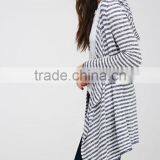 Wholesale Womens Irregular Fashion Stripes Cardigan Sweater From Shantou thumbnail-3