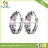 Latest Design Jewelry Copper Material Gold Plated Cubic Zirconia cz Stud Earrings thumbnail-5