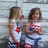 New Arrival Summer Blue Red Chevron Shorts 4th of July Style Outfit
