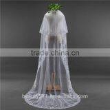 New Grance Fashionable Long Tulle Wedding Bridal Veils & TwoTiers Tulle Cathedral Bridal Veil HL08 thumbnail-1