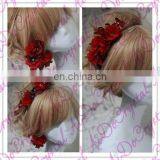 Aidocrystal Red Rose Hair Pin Flower Bobby Pins Red Hair Accessories for Bridal thumbnail-4