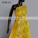 Best price yellow double african organza lace fabric