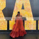 2020 Womens Plus Size Sexy Blue and Multi Candy Colors Swing Bottom Maxi Dresses thumbnail-7