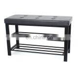 Customized Modern PVC Leather Metal Shoe Rack for Living Room at Doorway Entrance Shoe Bench thumbnail-5
