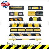 Black & Yellow Reflective Car Parking Stops On Road thumbnail-1