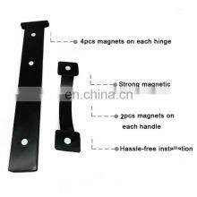 Garage Door Magnetic Decorative Hardware Kit Color Black 6 PCS Carriage Accents Faux Hinges and Handle thumbnail-2