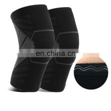 Breathable Elastic Custom Heated Basketball knitting Knee Pain Compression Knee Support Brace Sleeve