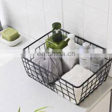 Japanese Iron Tabletop Storage Basket Square Iron Art Storage Basket Tabletop Sundries Book Storage Basket Rack thumbnail-3