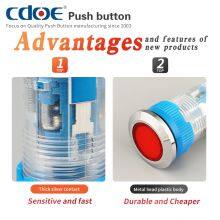 Ip67 16mm Plastic Red 24v 1NO1NC Led Push Button Switch Momentary Special for Medical Treatment thumbnail-5