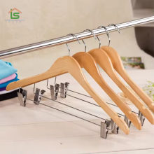 Direct Supply From Manufacturers Solid Wood Hotel and Supermarket Wardrobe Hangers With Clip for Dress Home Use thumbnail-5