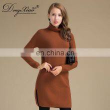 Inner Mongolia Ordos Women's 100% Pure Cashmere High Neck Sweater Dress thumbnail-4
