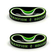 Factory Price in Stock Football Match Striped Design As a Set Printed Champion Big Stretch Soccer Sport Silicone Bracelet thumbnail-6