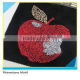 Hot Fix Transfer Customize Size Glass Crystal Red Apple Design For Hat