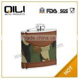 Hot Sale Leather Stainless Steel Custom Celtic Hip Flasks