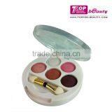 5 Color Round Shape Makeup Eyeshadow Palette With Brush thumbnail-1