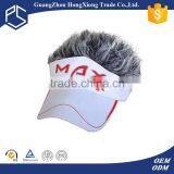 China Guangzhou Red and White Visor Cap With Fake Hair thumbnail-1