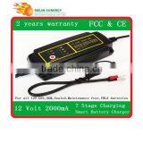 7 Stage 12V2000mA Automatic GEL Battery Charger for Motor Bike and Car thumbnail-2