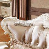 Luxury Classical French Italian European Antique Style Carved Rubber Solid Wood Frame Artistic Red Brown Leather Sofa Set Quality Choice thumbnail-4