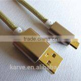 High Quality Braided Micro Usb Cable With Metal Cover