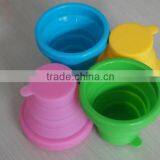Travel Camping Folding Silicone Rubber Cup With Lid thumbnail-4