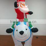 DJ-XT-65 Inflatable Christmas Santa on Polar Bear With Candy Airblown Music Decoration thumbnail-2