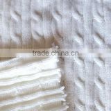 White Hemp decorative pattern jacquard knitting fabric