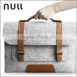 Fashion Design Handmade Leather Laptop Handbag Felt Tote Bag