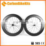 CBK 80mm deep dimpled carbon bicycle wheel clincher with J-bend hubs