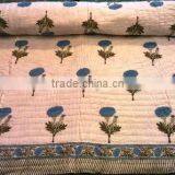 King Size Cotton Block Print Bedding Quilt Table Cover Duvet Cover thumbnail-3