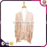 2016 New Fashionable Tassel Promotional Suede Poncho thumbnail-2