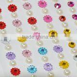 Custom Rhinestone Sticker Sheet Colorful Crystal Pearl Bling Sticker Self-adhesive Acrylic Sticker for Car Gift Decoration thumbnail-1