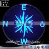 Transparent Acrylic Led Compass Signboard Sign Display