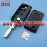 OkeyTech 2 Button Citroen Flip Key Case With 406 Key Blade and Battery Clamp for Car Key Citroen