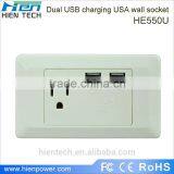 AC Usb Wall Outlet/ Usb Power Outlet/white Color Wall Plug With 2 Usb Port thumbnail-1