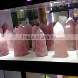 Wholesale large rose quartz crystal point/wand for decoration